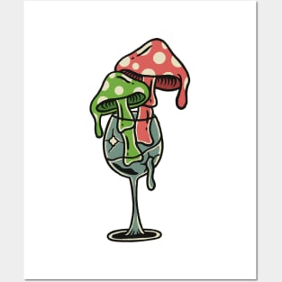 Mushroom In Glass Posters and Art